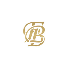 Initial letter EB, overlapping elegant monogram logo, luxury golden color