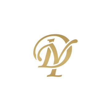 Initial letter DY, overlapping elegant monogram logo, luxury golden color