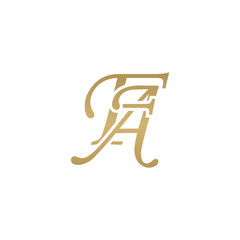 Initial letter FA, overlapping elegant monogram logo, luxury golden color