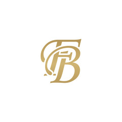 Initial letter FB, overlapping elegant monogram logo, luxury golden color