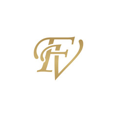 Initial letter FV, overlapping elegant monogram logo, luxury golden color
