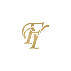 Initial letter FY, overlapping elegant monogram logo, luxury golden color