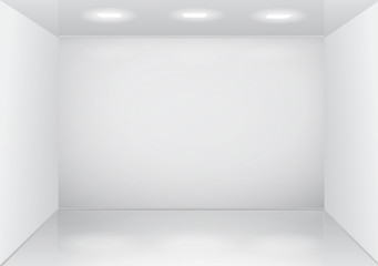 Empty white room interior.