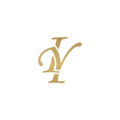Initial letter IY, overlapping elegant monogram logo, luxury golden color
