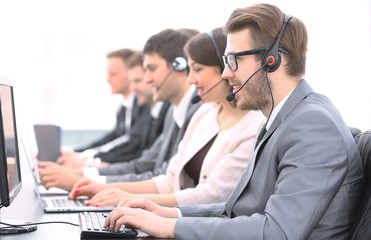 colleagues call centre workplace in the office