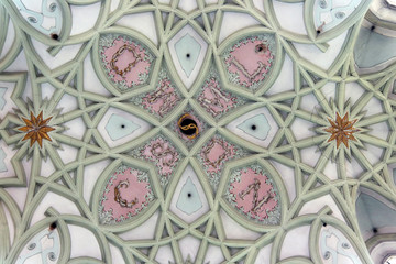 KLADRUBY, CZECH REPUBLIC - JULY 27, 2016: Gothic vault of the ceiling - view from below