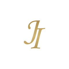 Initial letter JI, overlapping elegant monogram logo, luxury golden color