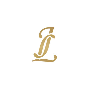 Initial letter JL, overlapping elegant monogram logo, luxury golden color