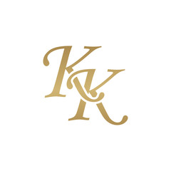 Initial letter KK, overlapping elegant monogram logo, luxury golden color