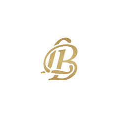 Initial letter LB, overlapping elegant monogram logo, luxury golden color
