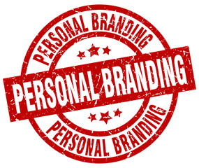 personal branding round red grunge stamp