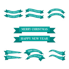 Set of festive ribbons or banners. Vector illustration