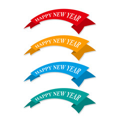 Set of festive ribbons or banners. Vector illustration