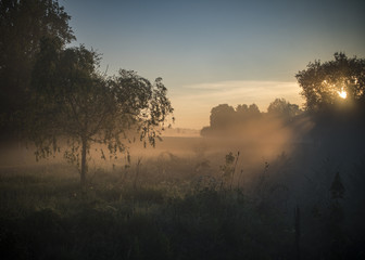 Morgensonne und Nebel