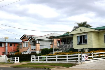 Typical  residential homes with underfloor area for ventilation in Queensland, Australia