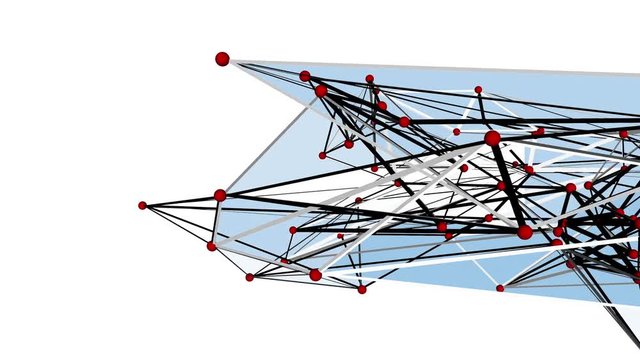 Future Shapes 1004: Futuristic, abstract wireframe geometry structure (Loop).