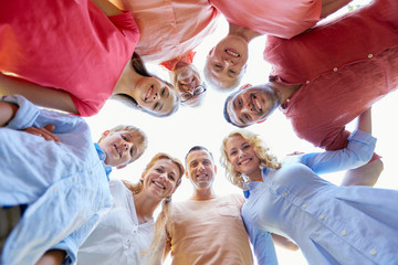 Obraz premium happy family looking down standing in circle