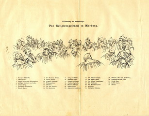 Accomplices of Marburg Colloquy, 1529 ( from Spamers Illustrierte Weltgeschichte, 1894, 5[1], 292/293)