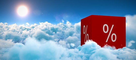 Composite image of vector icon of percentage symbol