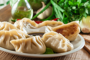 Japanese dumplings - Gyoza with pork meat and vegetables