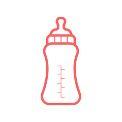baby bottle pink color icon vector
