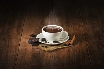 Rolgordijnen Chocolade Warme chocolademelk