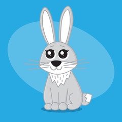 Rabbit cartoon flat card