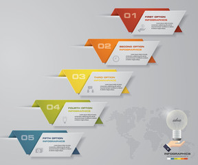 Abstract Infographics 5 steps banner design elements. 5 step layout template. EPS10.