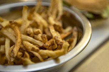 Tight Shot of French Fries in a Bowl