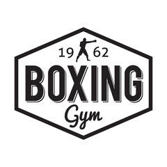 Boxing gym and martial arts logo badge/label