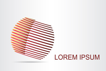 Logo stylized spherical surface with abstract shapes