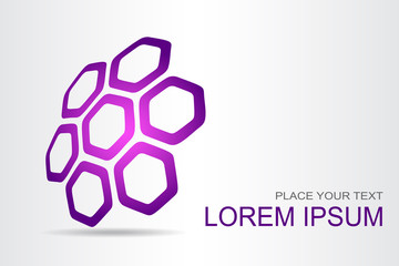 Fototapeta premium Logo stylized spherical surface with abstract shapes