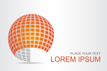 Logo stylized spherical surface with abstract shapes
