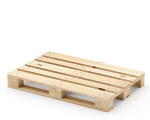 Europalette Holzpalette einzeln liegend - freigestellt auf neutralem Hintergrund