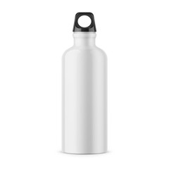 White metal water bottle template.