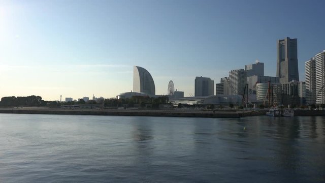 Yokohama, NOV 21: Morning view of modern building  on NOV 21, 2017 at Yokohama, Japan