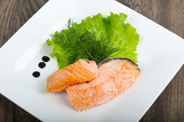 Steamed salmon