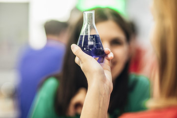 Students Having Chemistry Class at School