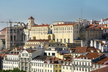 Fototapeta na wymiar Apartments on Rossio Square in Lisbon