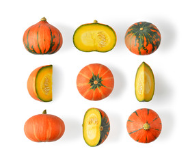 pumpkin on white background. Full depth of field with clipping path.