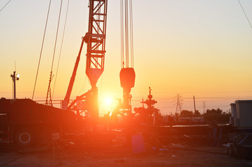 field oil workers at work