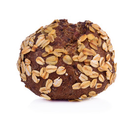 Fresh whole grain bread  on white background