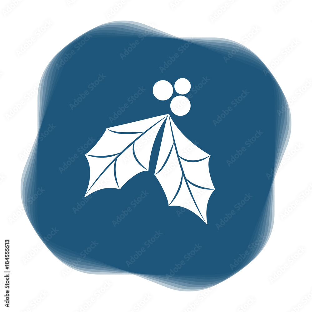 Sticker Icon blau - Stechpalme - Weihnachten