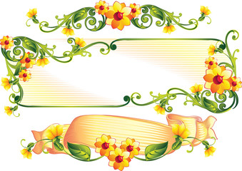 Floral decorative design elements