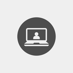 Laptop flat vector icon	