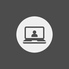 Laptop flat vector icon	