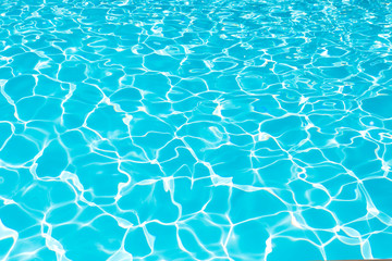 Beautiful ripple wave and blue water surface in swimming pool, Blue water surface for background