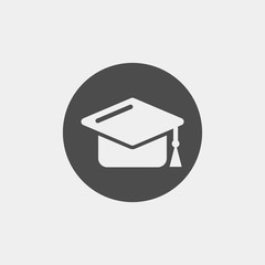 Student cap flat vector icon