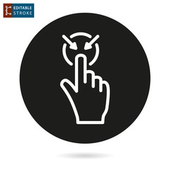 Touch line vector icon. Editable stroke.
