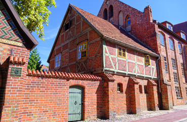 Historisches Fachwerkhaus mit Backsteinfassade